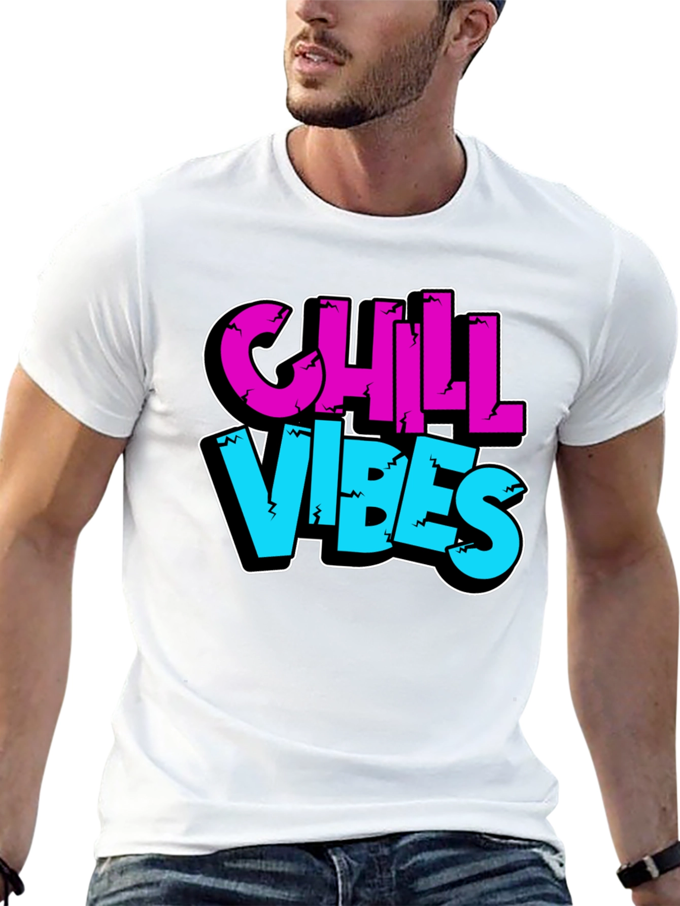 Chill Vibes Graphic Tee - Black