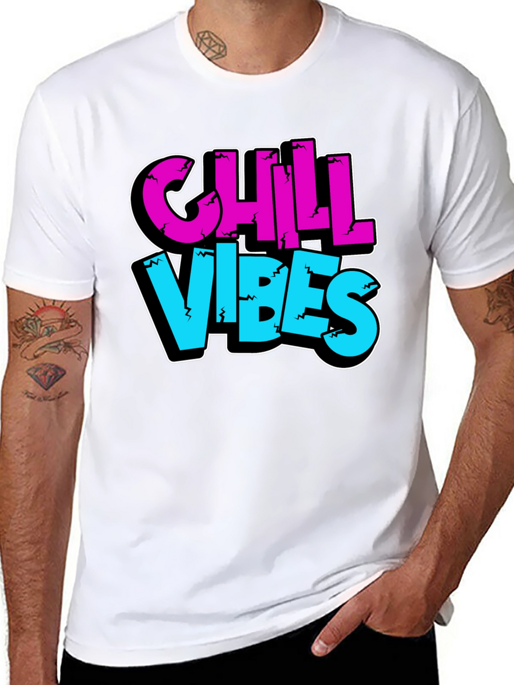 Chill Vibes Graphic Tee - Black