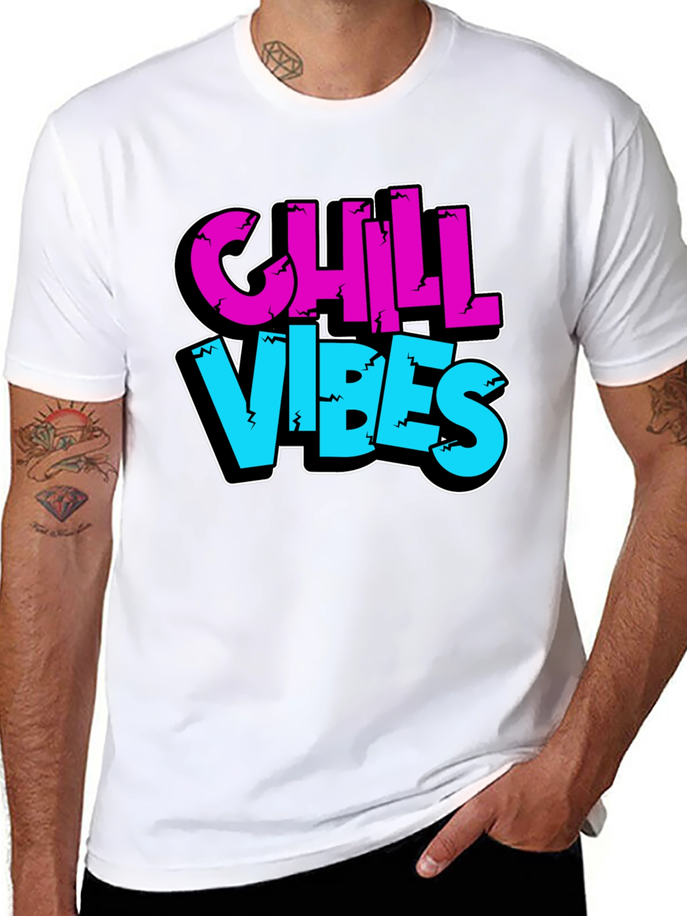 Chill Vibes Graphic Tee - Black