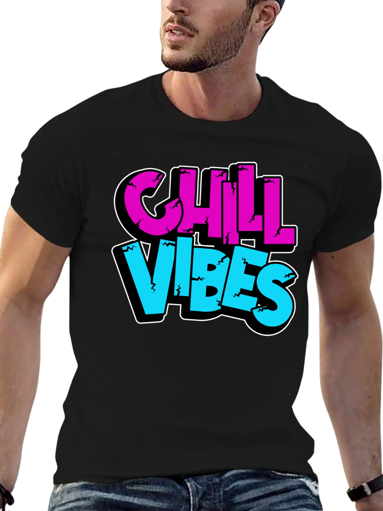 Chill Vibes Graphic Tee - Black