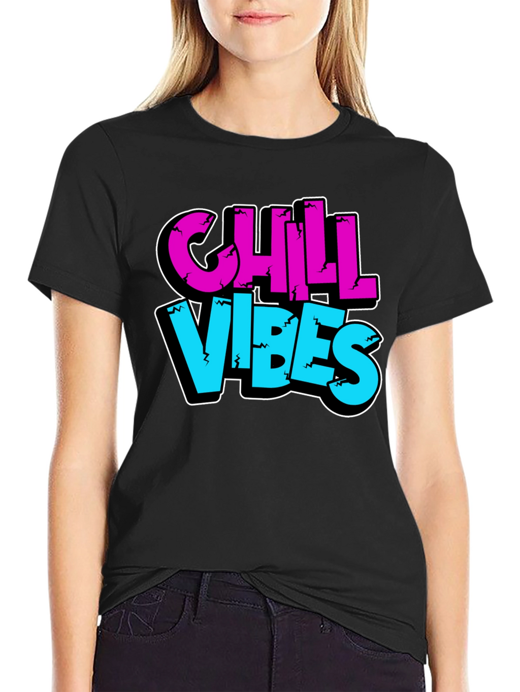 Chill Vibes Graphic Tee - Black