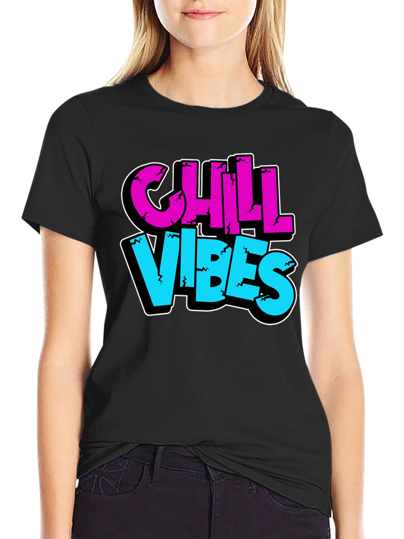 Chill Vibes Graphic Tee - Black