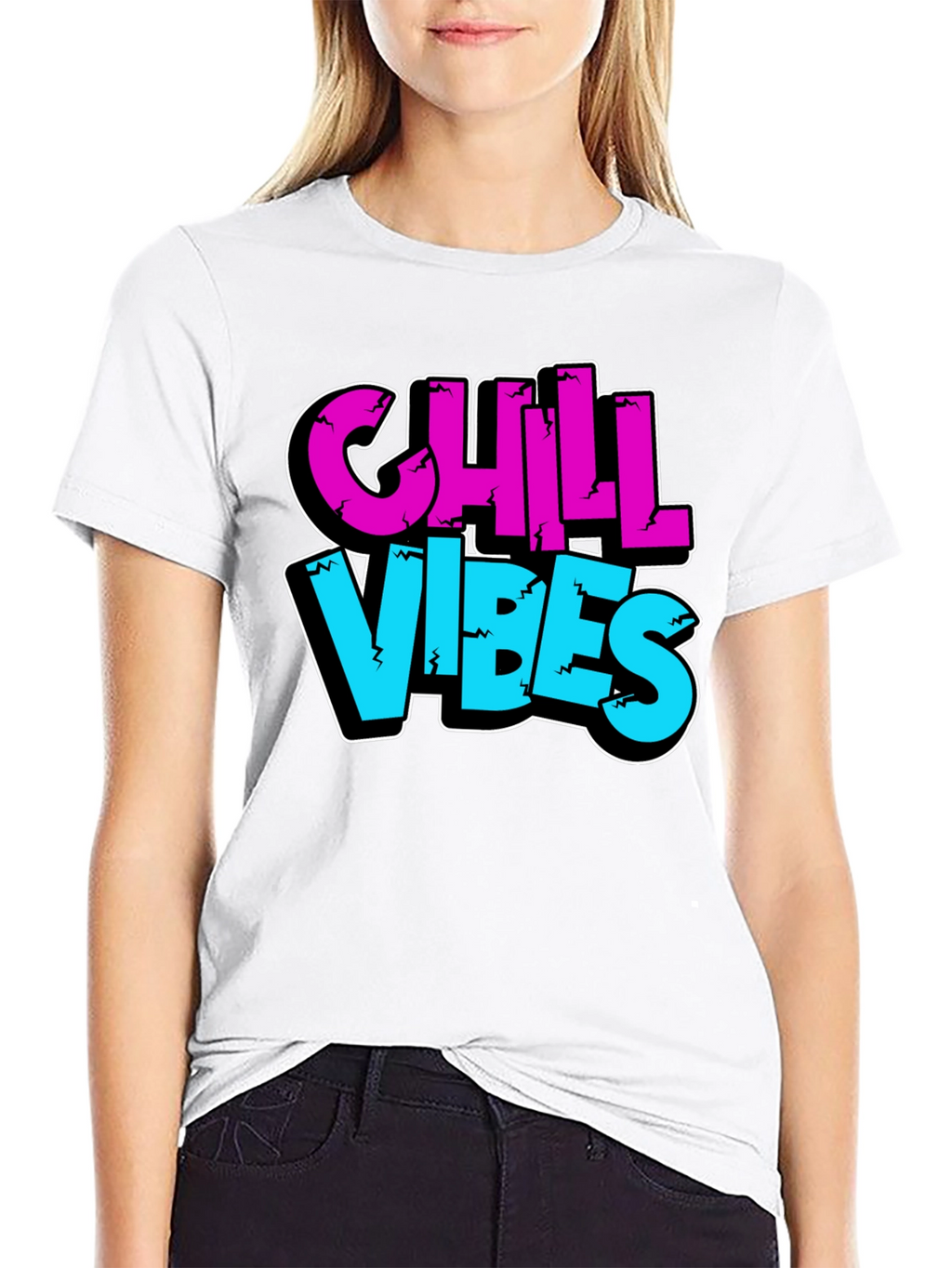 Chill Vibes Graphic Tee - Black