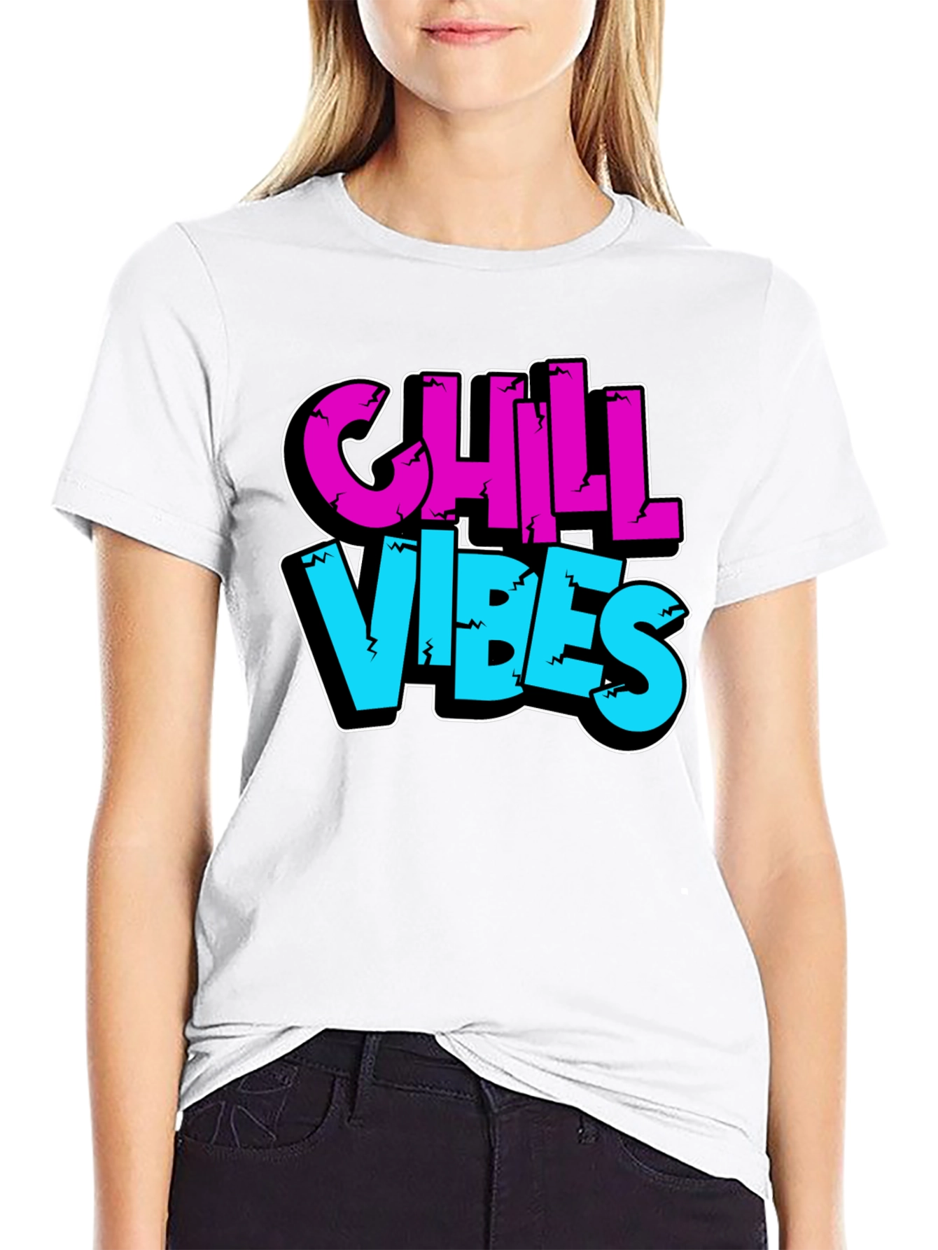 Chill Vibes Graphic Tee - Black