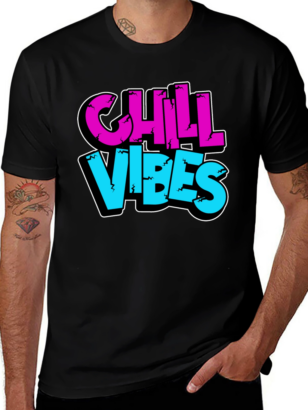 Chill Vibes Graphic Tee - Black