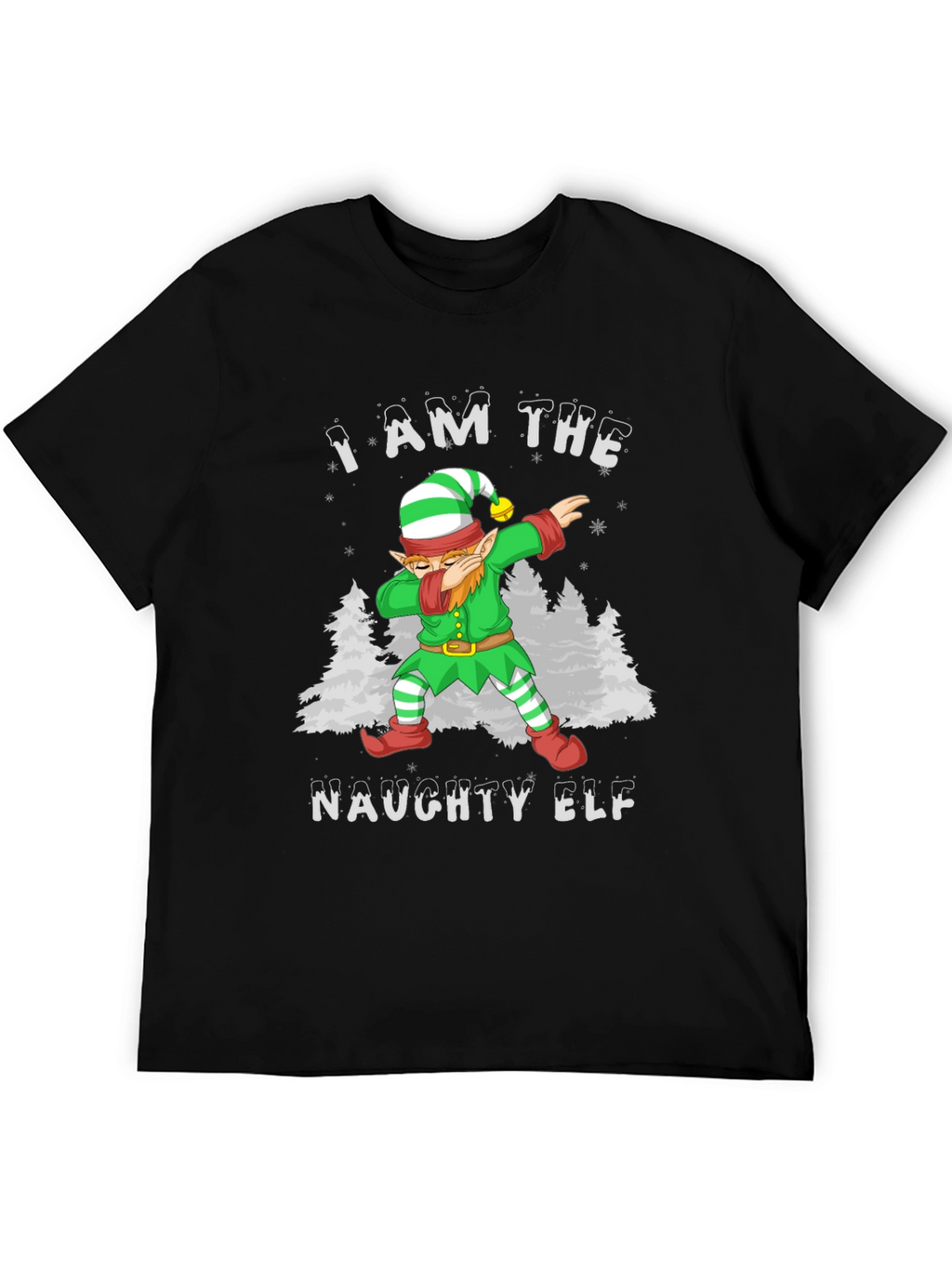 Naughty Elf Dabbing Christmas T-Shirt