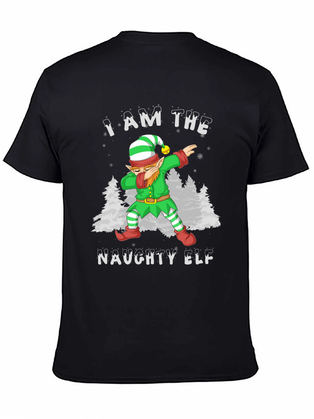 Naughty Elf Dabbing Christmas T-Shirt
