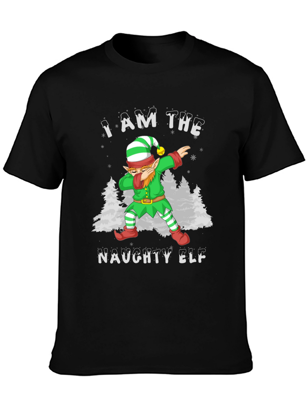 Naughty Elf Dabbing Christmas T-Shirt
