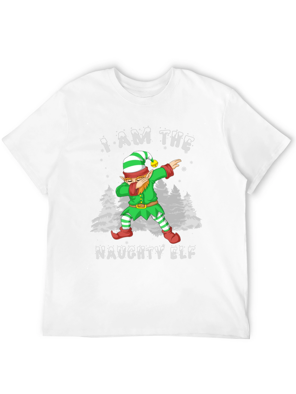 Naughty Elf Dabbing Christmas T-Shirt