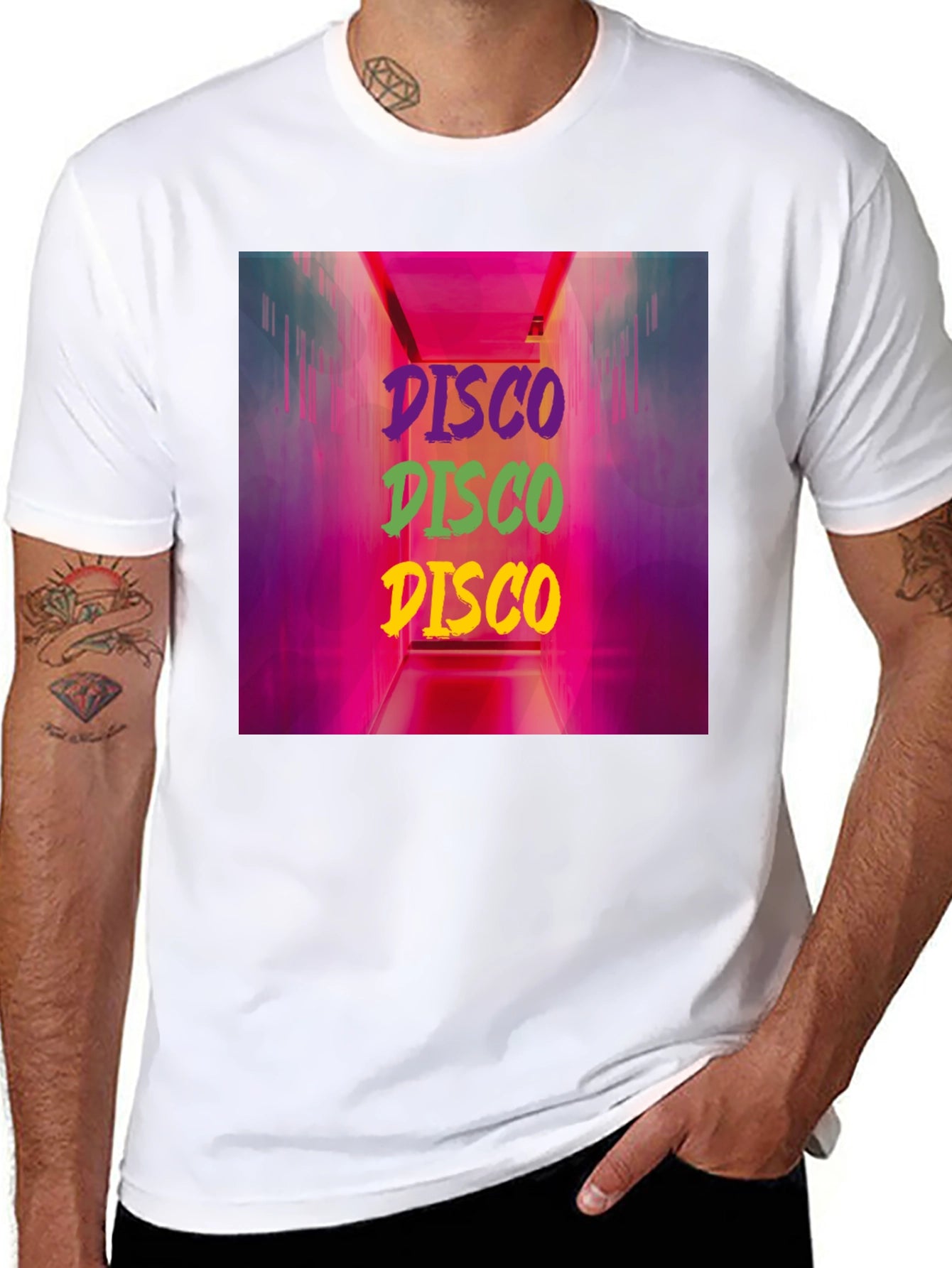 Retro Disco Graphic Print T-Shirt