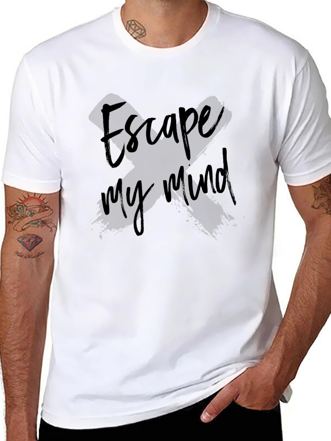 Escape My Mind Graphic Tee - Soft Black T-Shirt