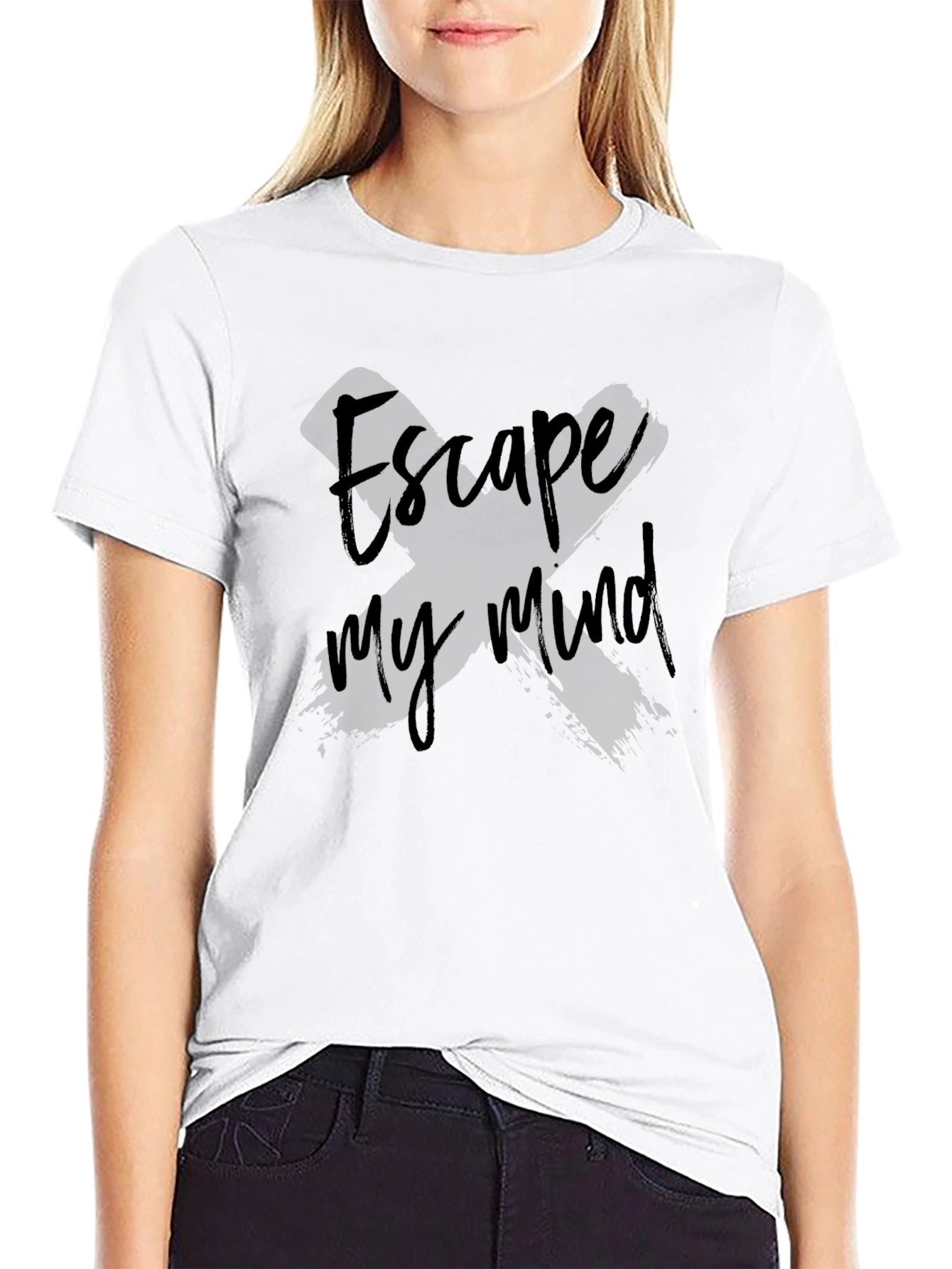 Escape My Mind Graphic Tee - Soft Black T-Shirt