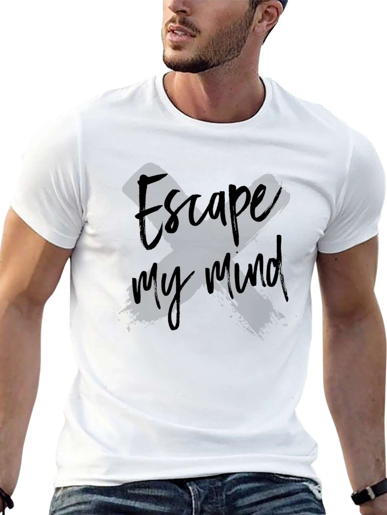 Escape My Mind Graphic Tee - Soft Black T-Shirt