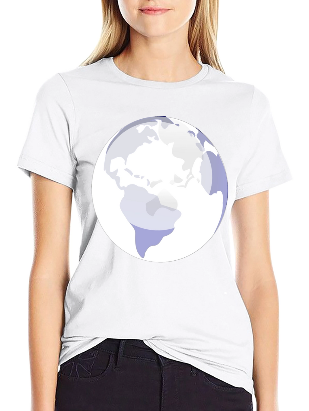 Earth Graphic Tee - Modern Black Cotton Blend Shirt