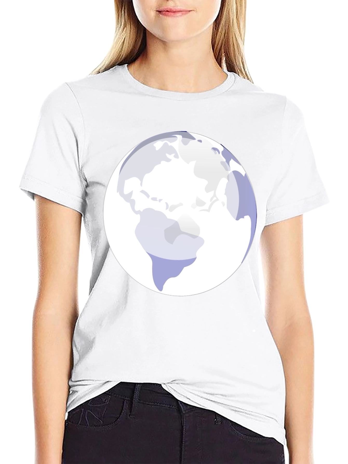 Earth Graphic Tee - Modern Black Cotton Blend Shirt