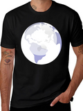 Earth Graphic Tee - Modern Black Cotton Blend Shirt