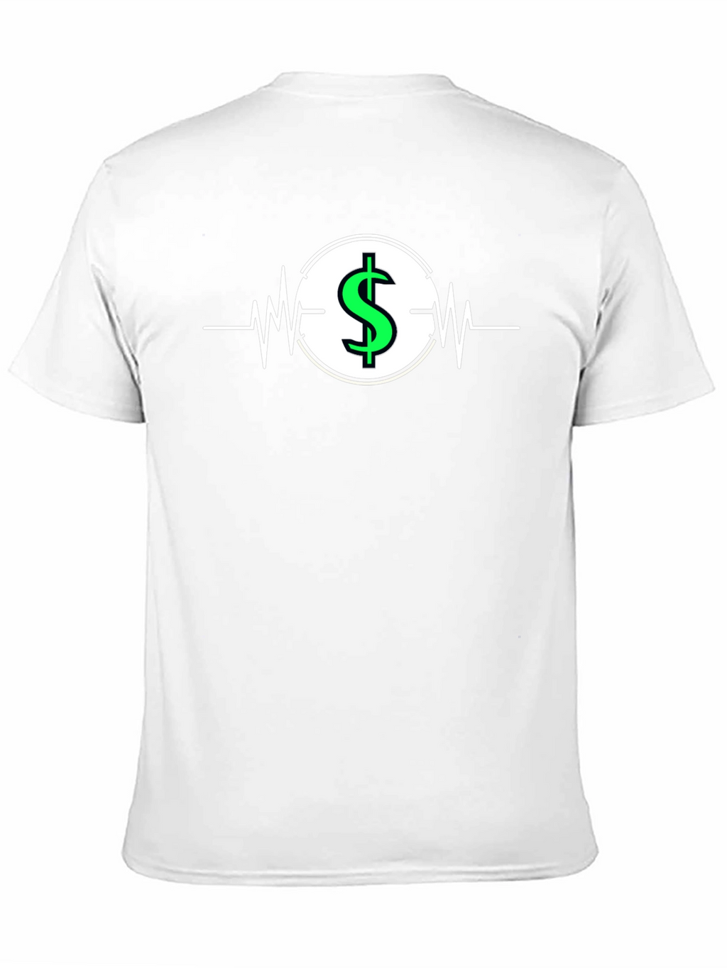Dollar Sign Heartbeat Graphic T-Shirt - Black
