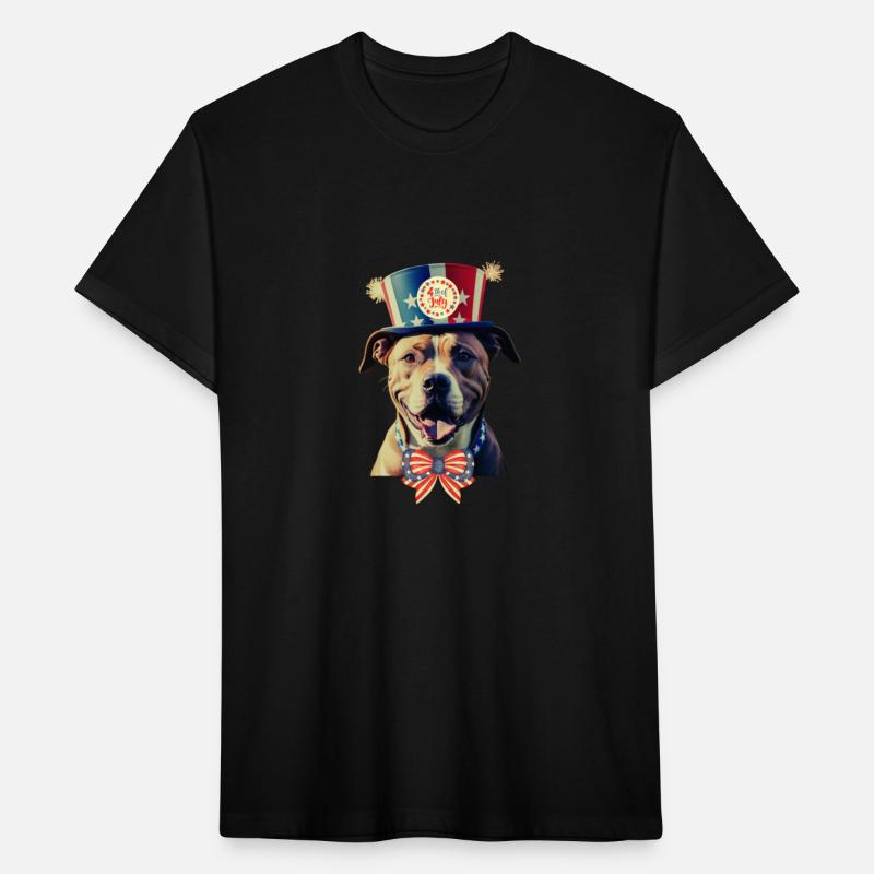 4th Of July AmStaff American Staffordshire Dog Tee