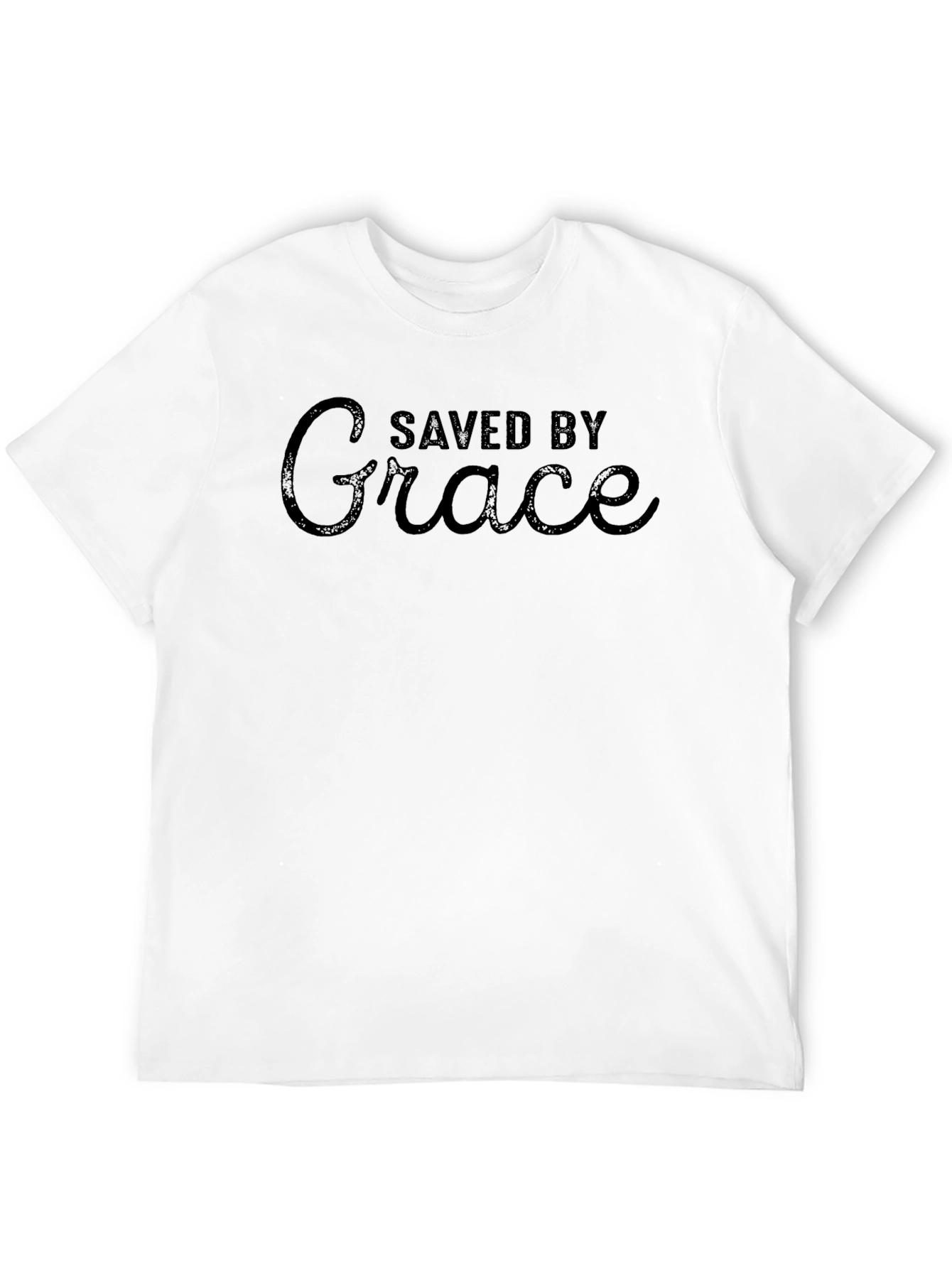Saved By Grace Black Graphic Tee Shirt