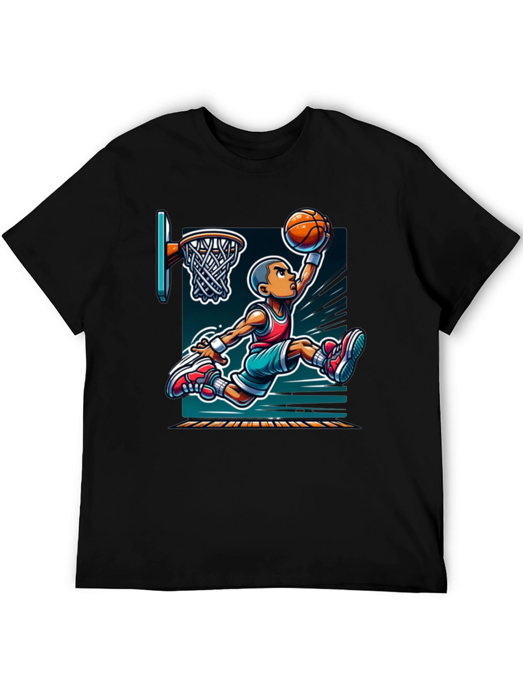 Cartoon Basketball Graphic Tee