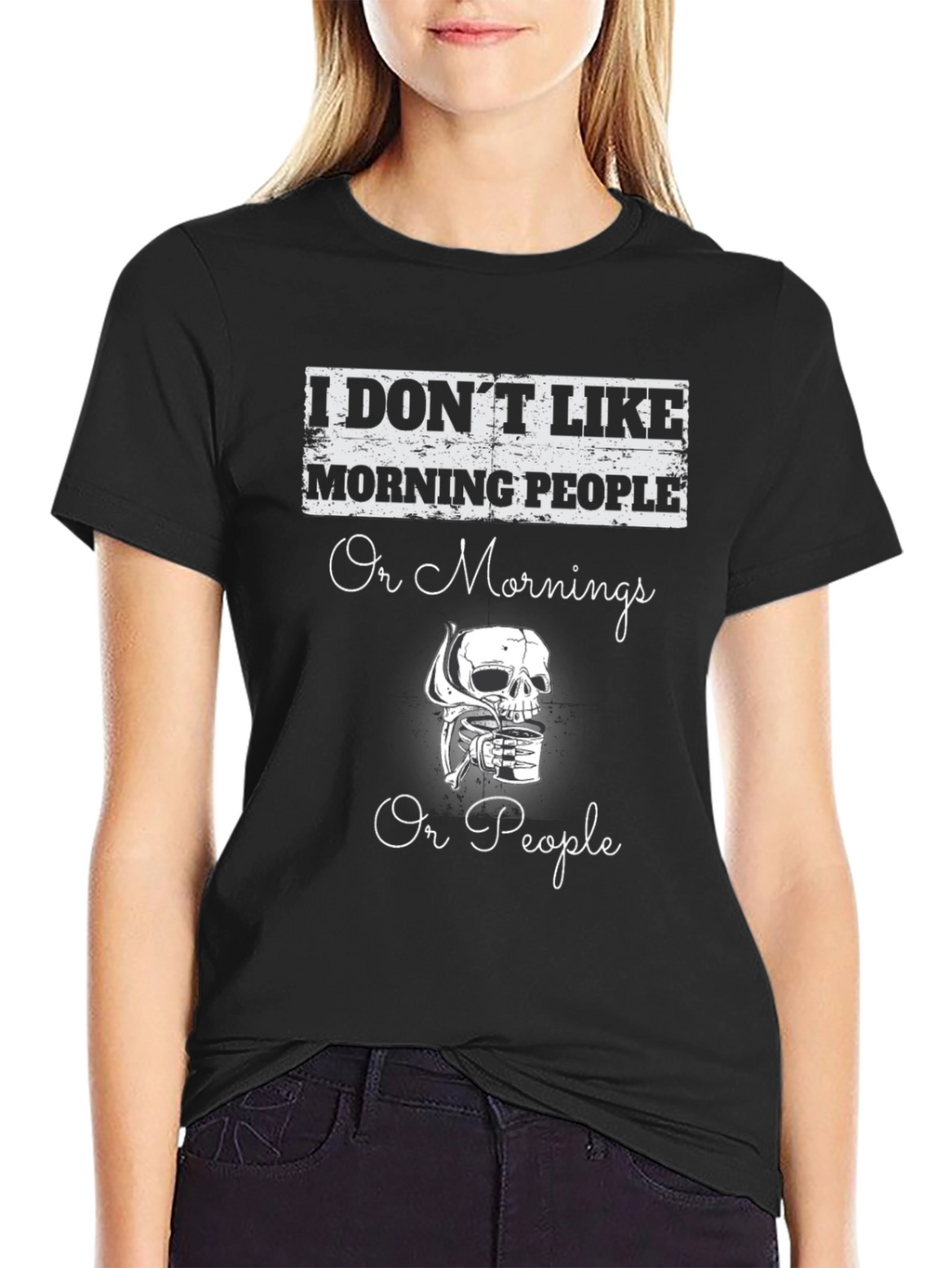 Funny I Dont Like Morning People Graphic T-Shirt