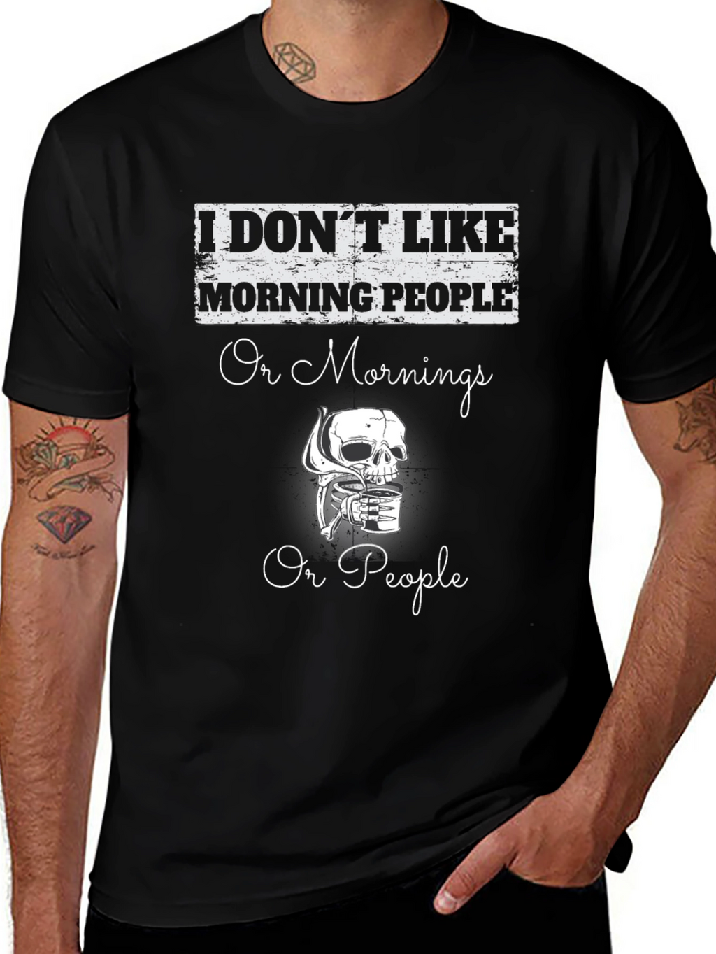 Funny I Dont Like Morning People Graphic T-Shirt