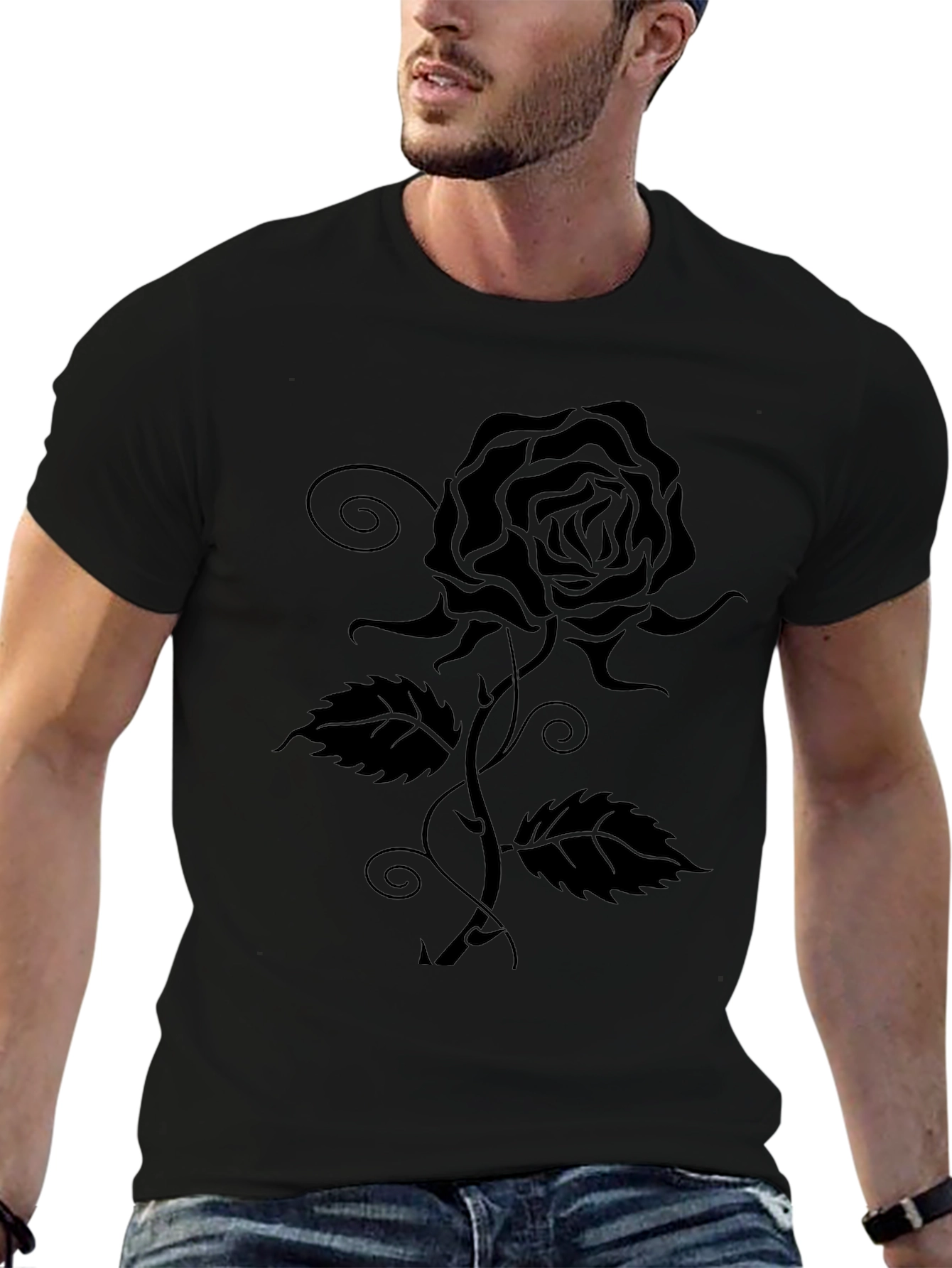 Black Rose Graphic T-Shirt - Dark Aesthetic