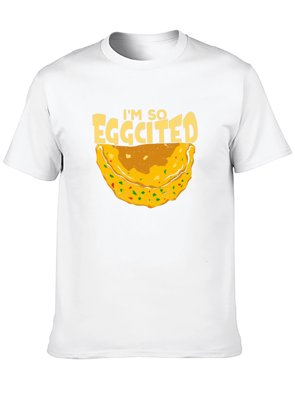 Eggcited Black T-Shirt - Funny Foodie Tee