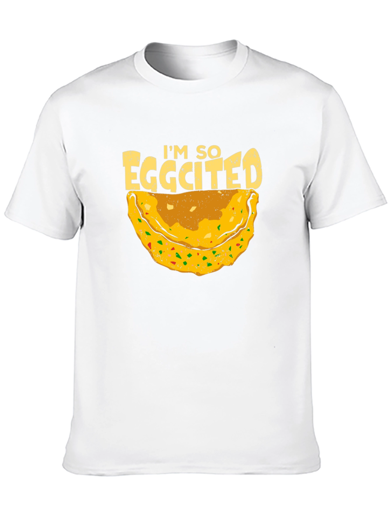 Eggcited Black T-Shirt - Funny Foodie Tee