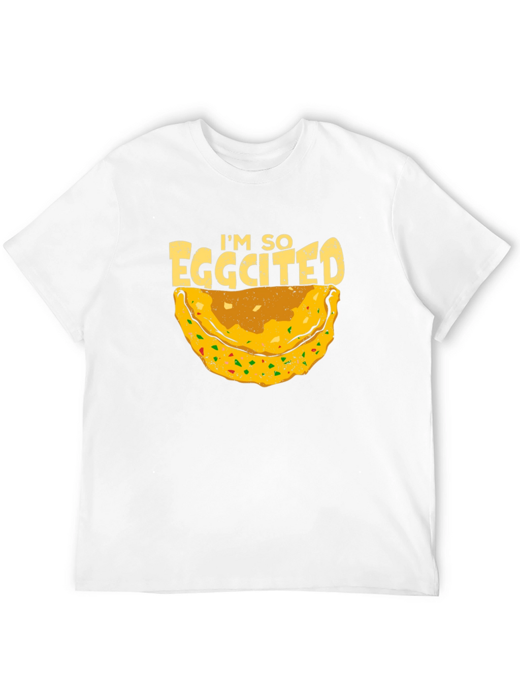 Eggcited Black T-Shirt - Funny Foodie Tee