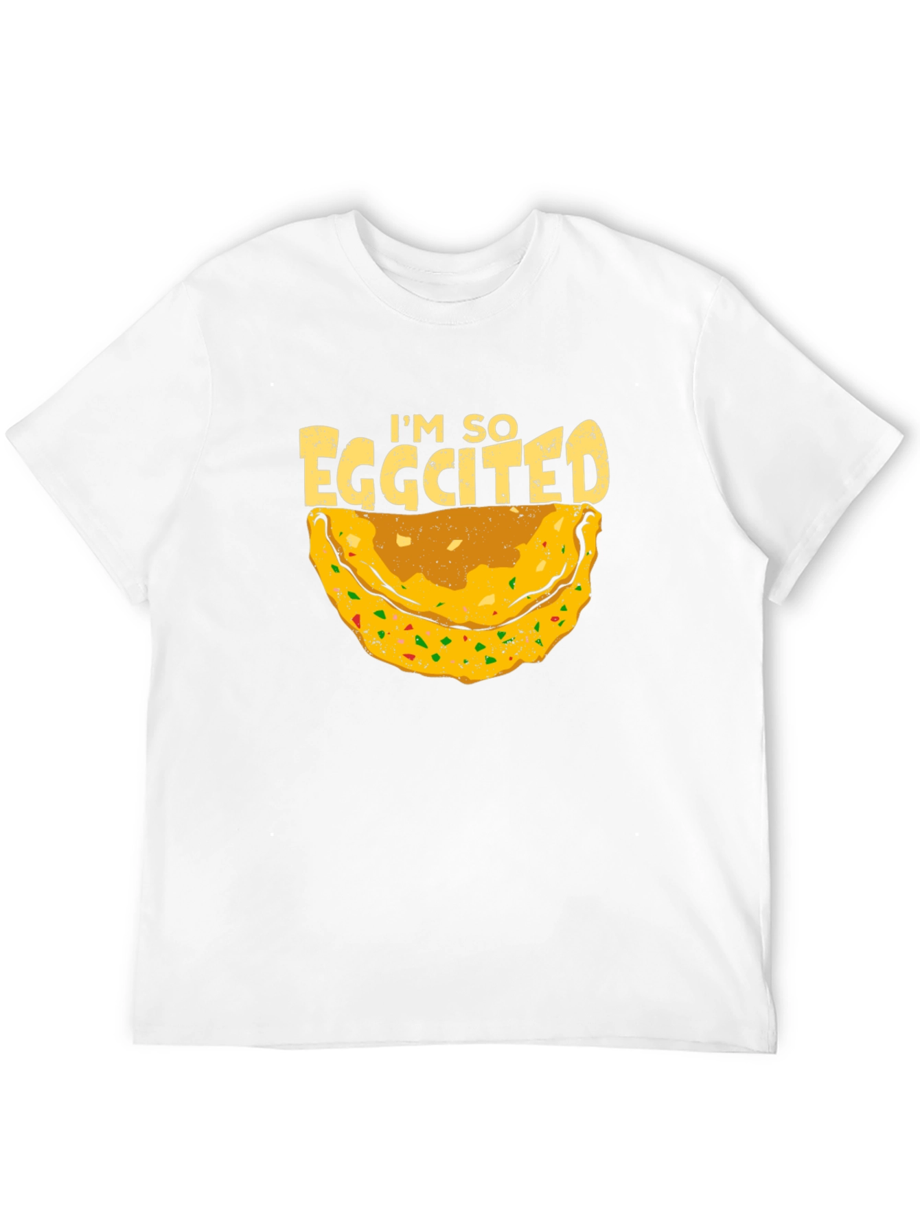 Eggcited Black T-Shirt - Funny Foodie Tee