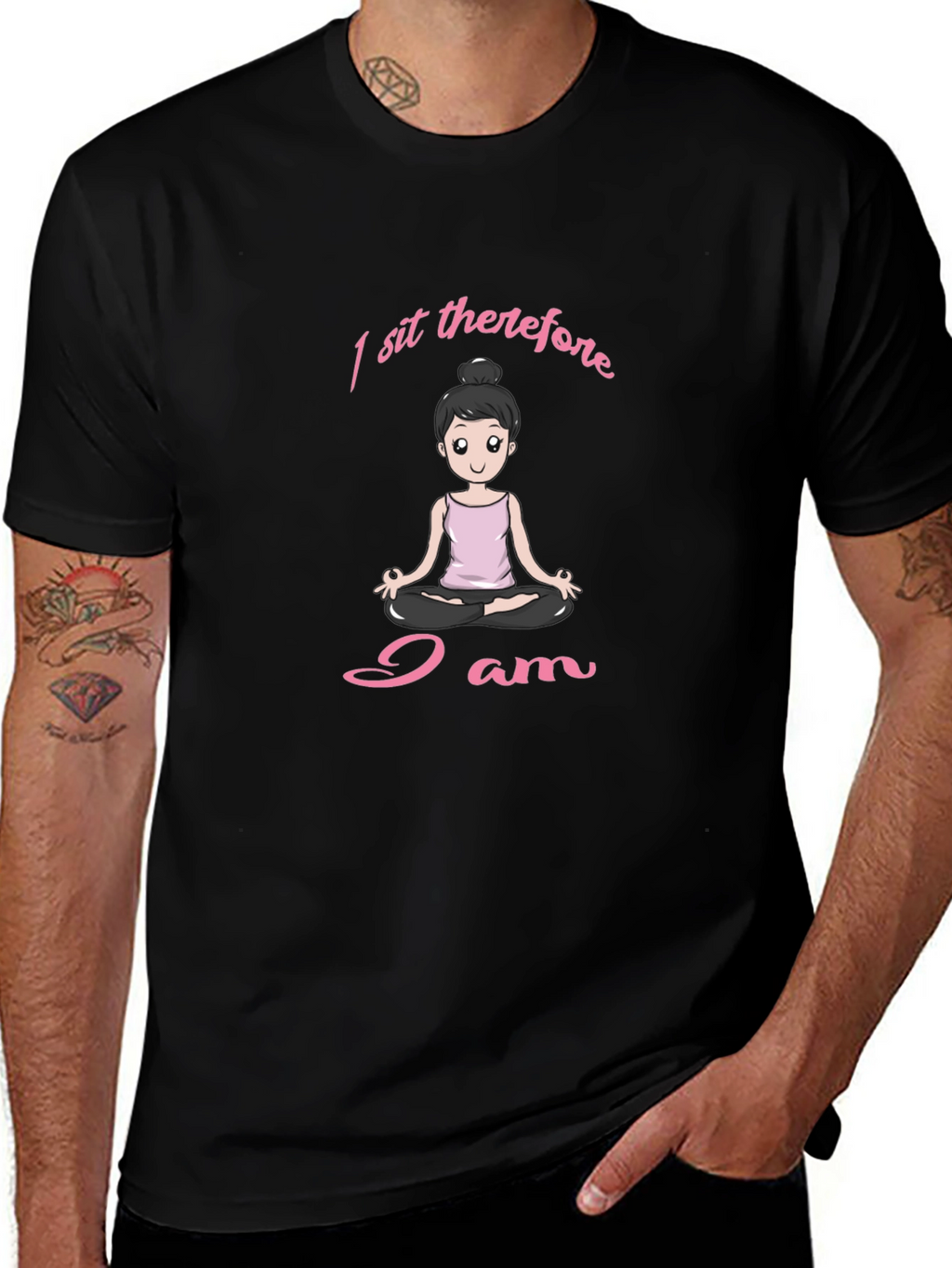 I Sit Therefore I Am Yoga T-Shirt