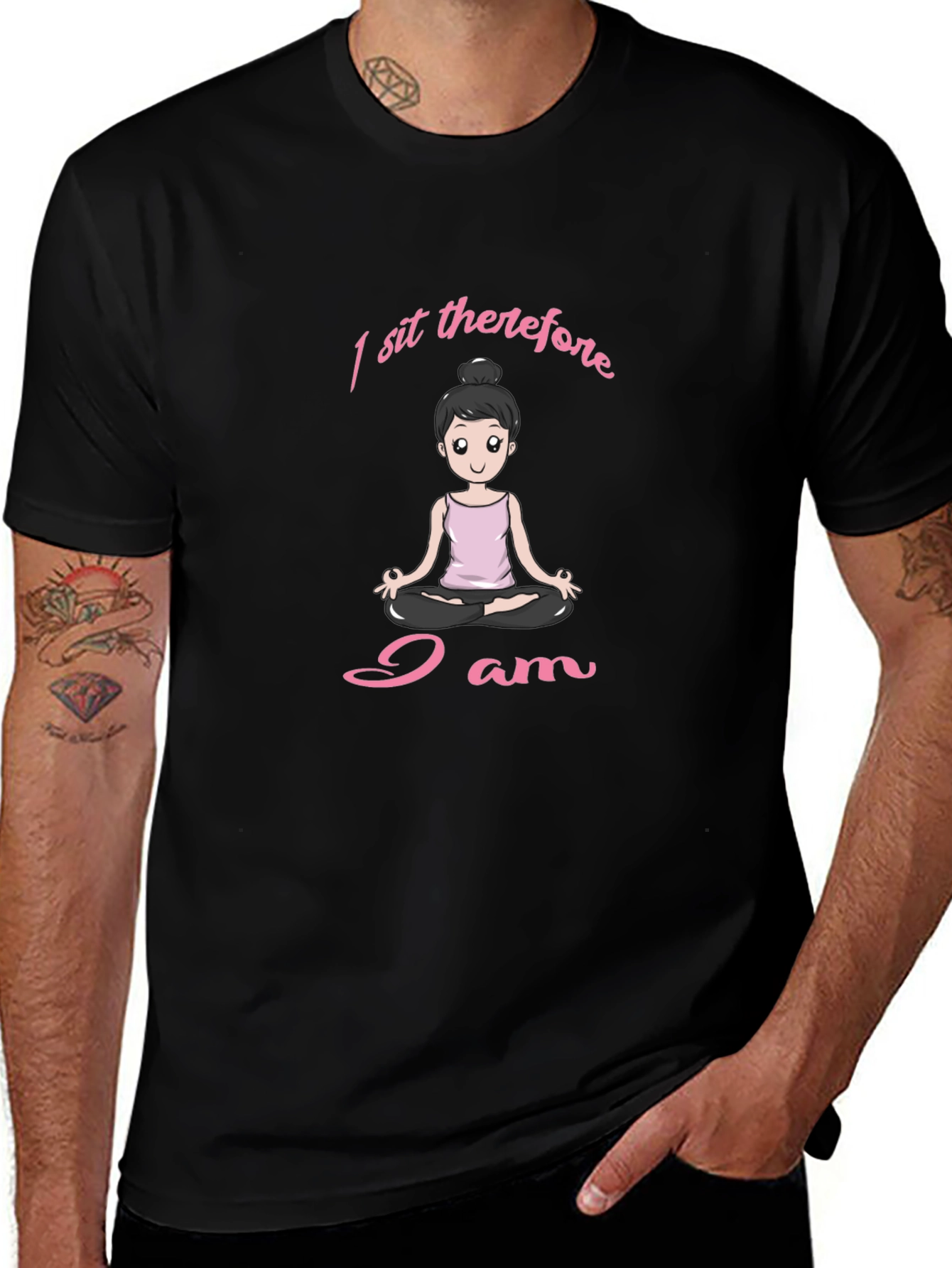 I Sit Therefore I Am Yoga T-Shirt