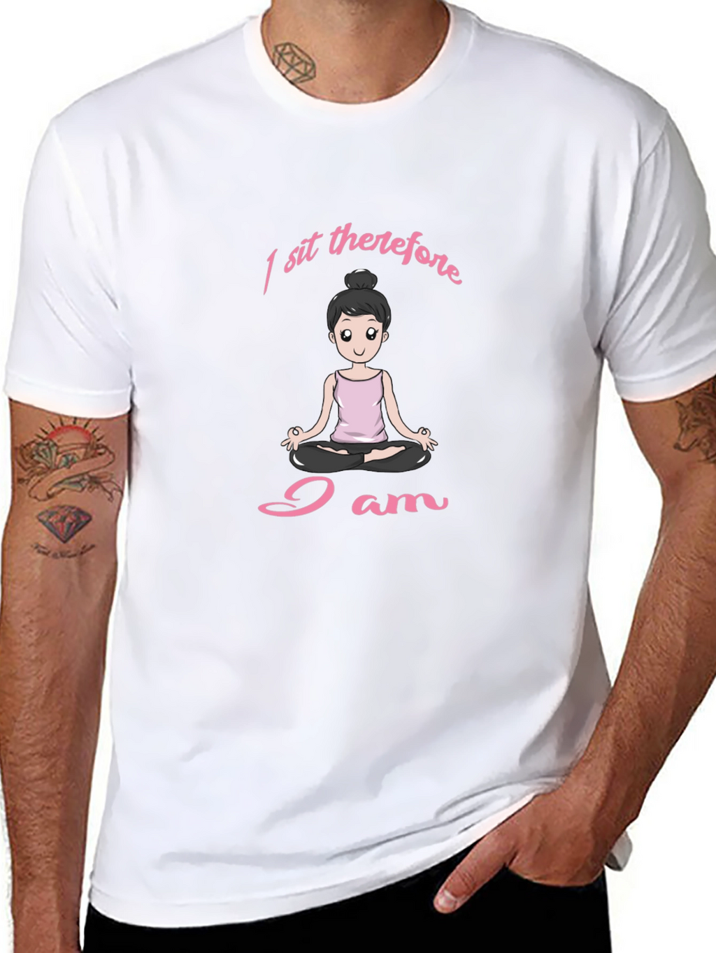 I Sit Therefore I Am Yoga T-Shirt