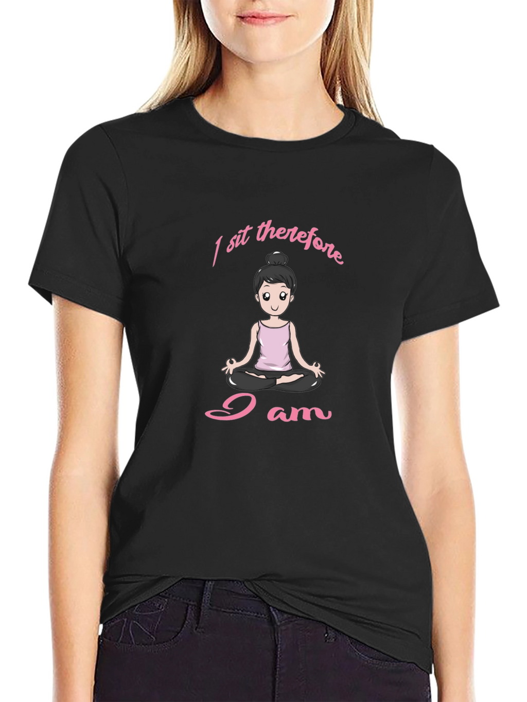 I Sit Therefore I Am Yoga T-Shirt
