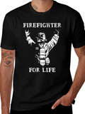 Firefighter For Life T-Shirt - Black