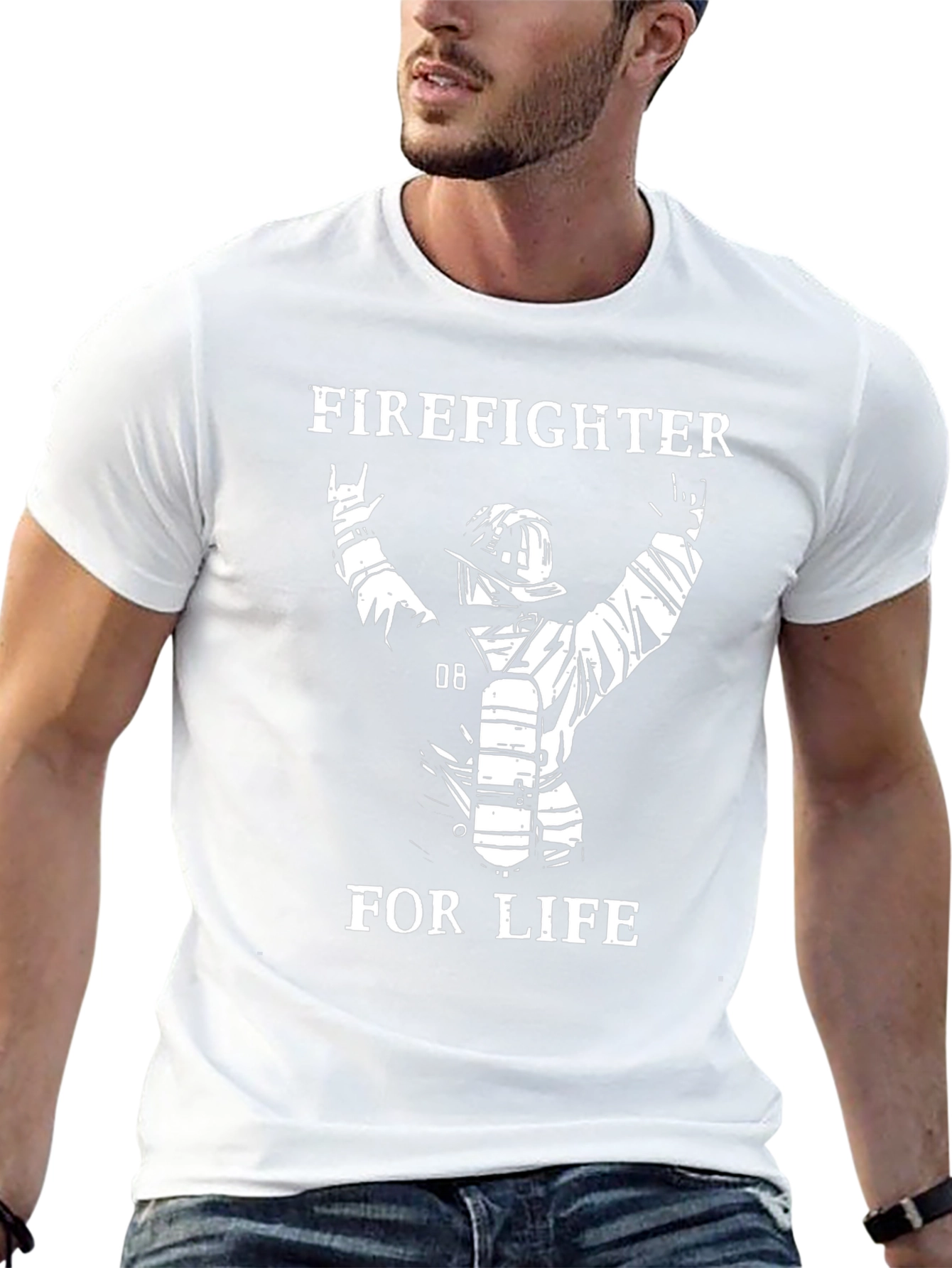 Firefighter For Life T-Shirt - Black