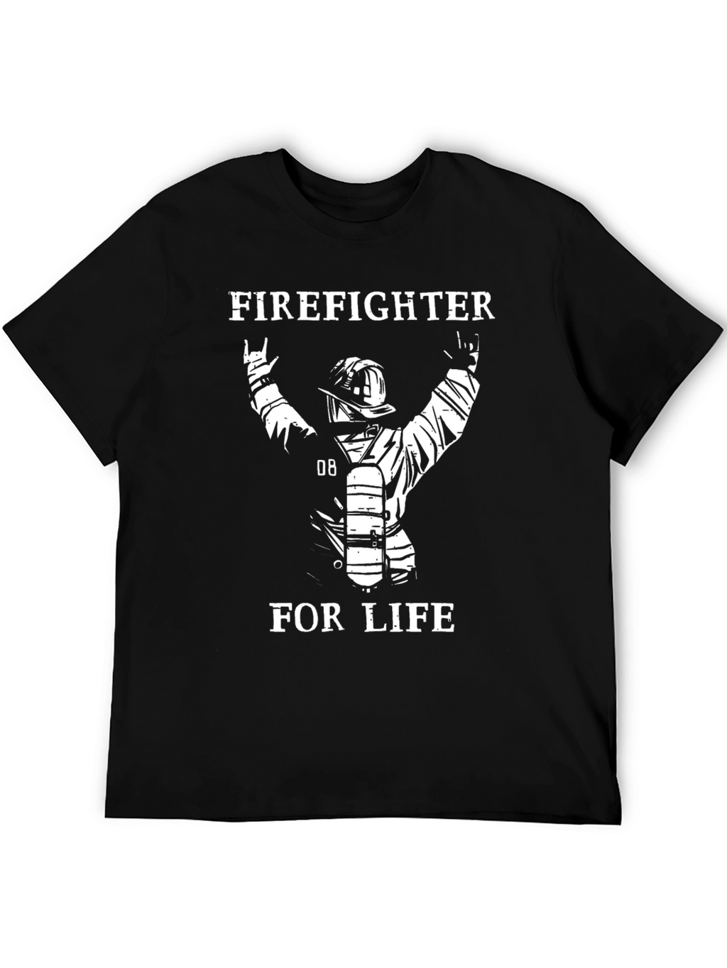 Firefighter For Life T-Shirt - Black
