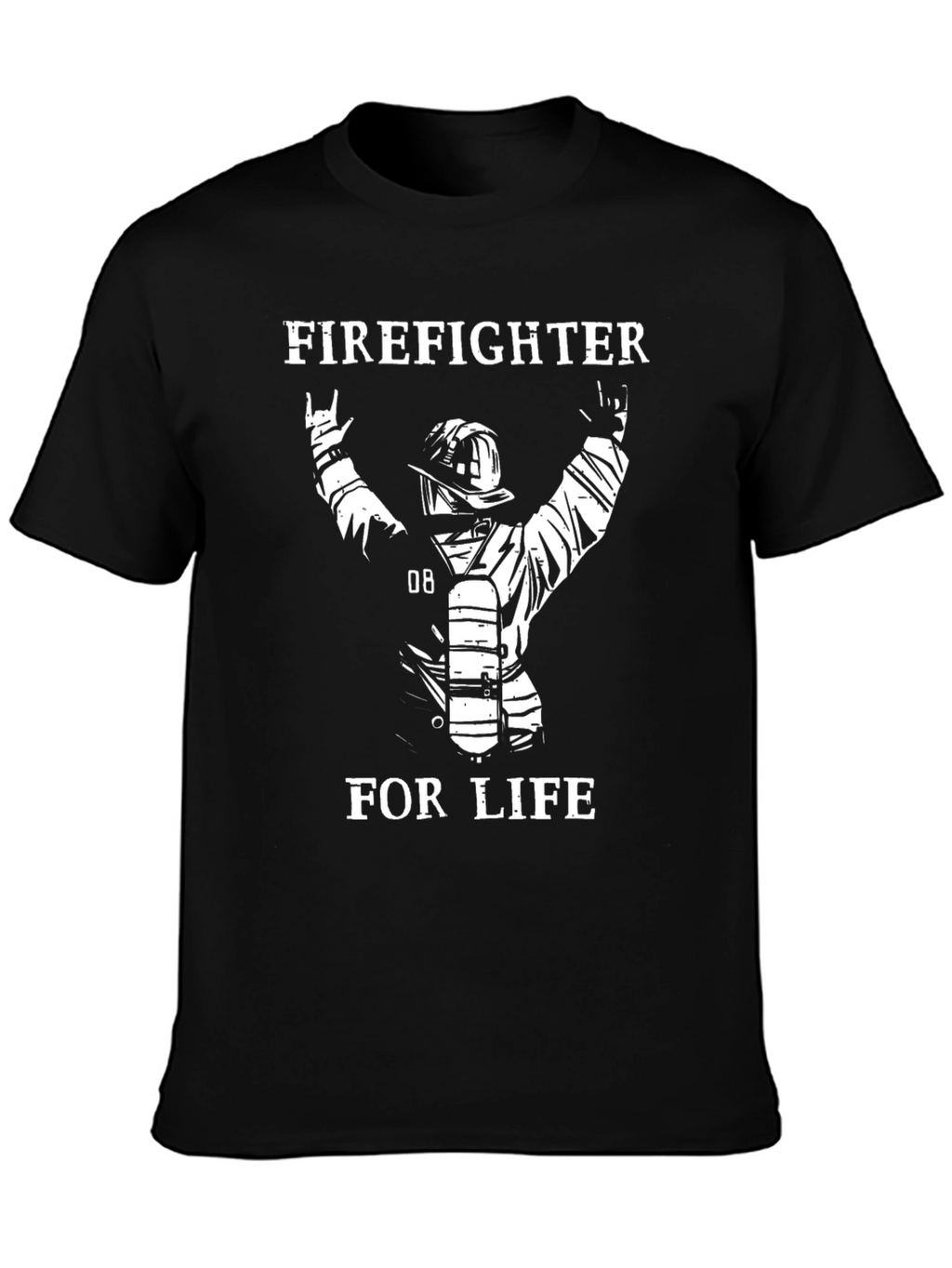 Firefighter For Life T-Shirt - Black