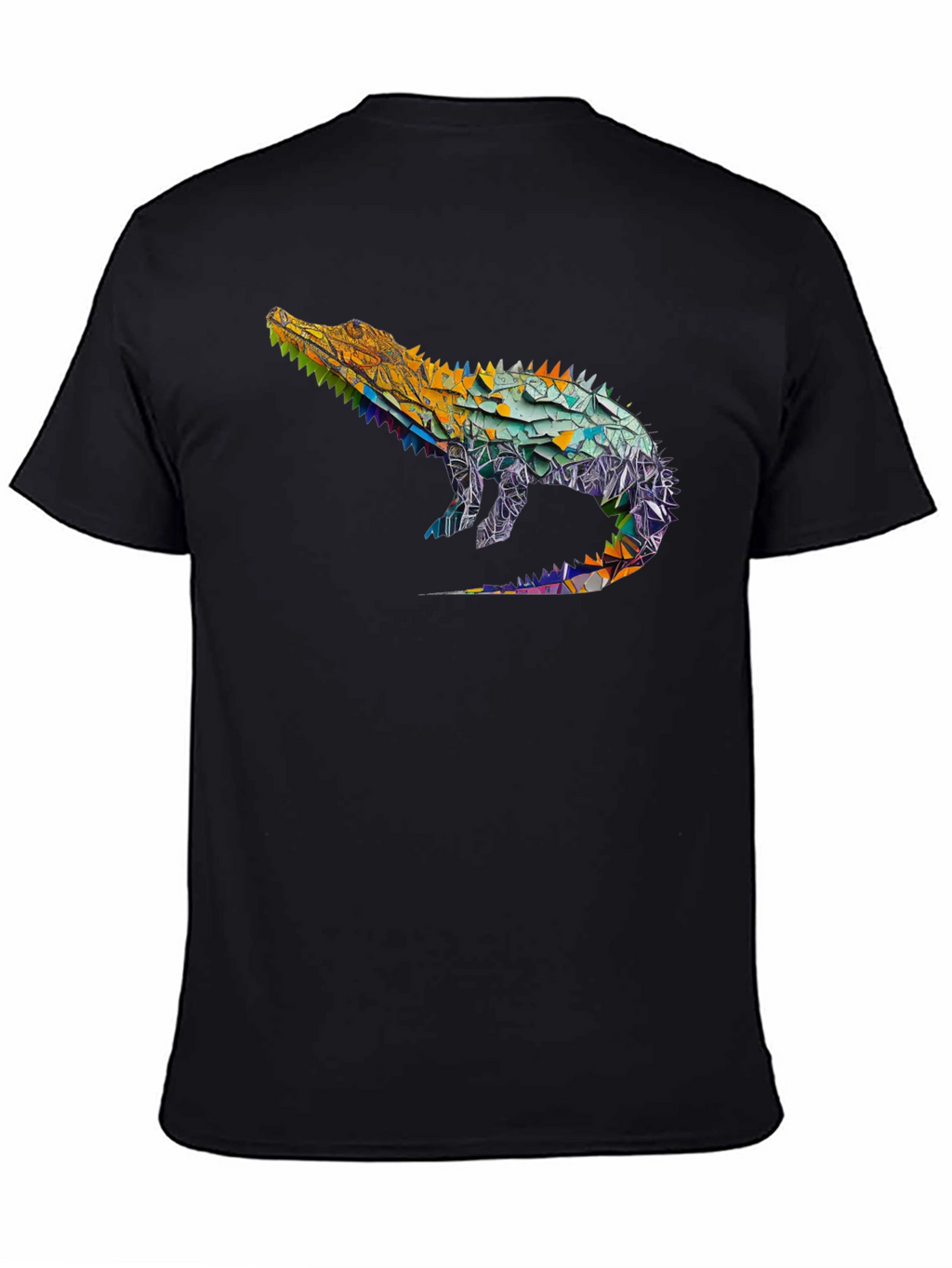 Geometric Alligator Graphic Tee - Modern Style