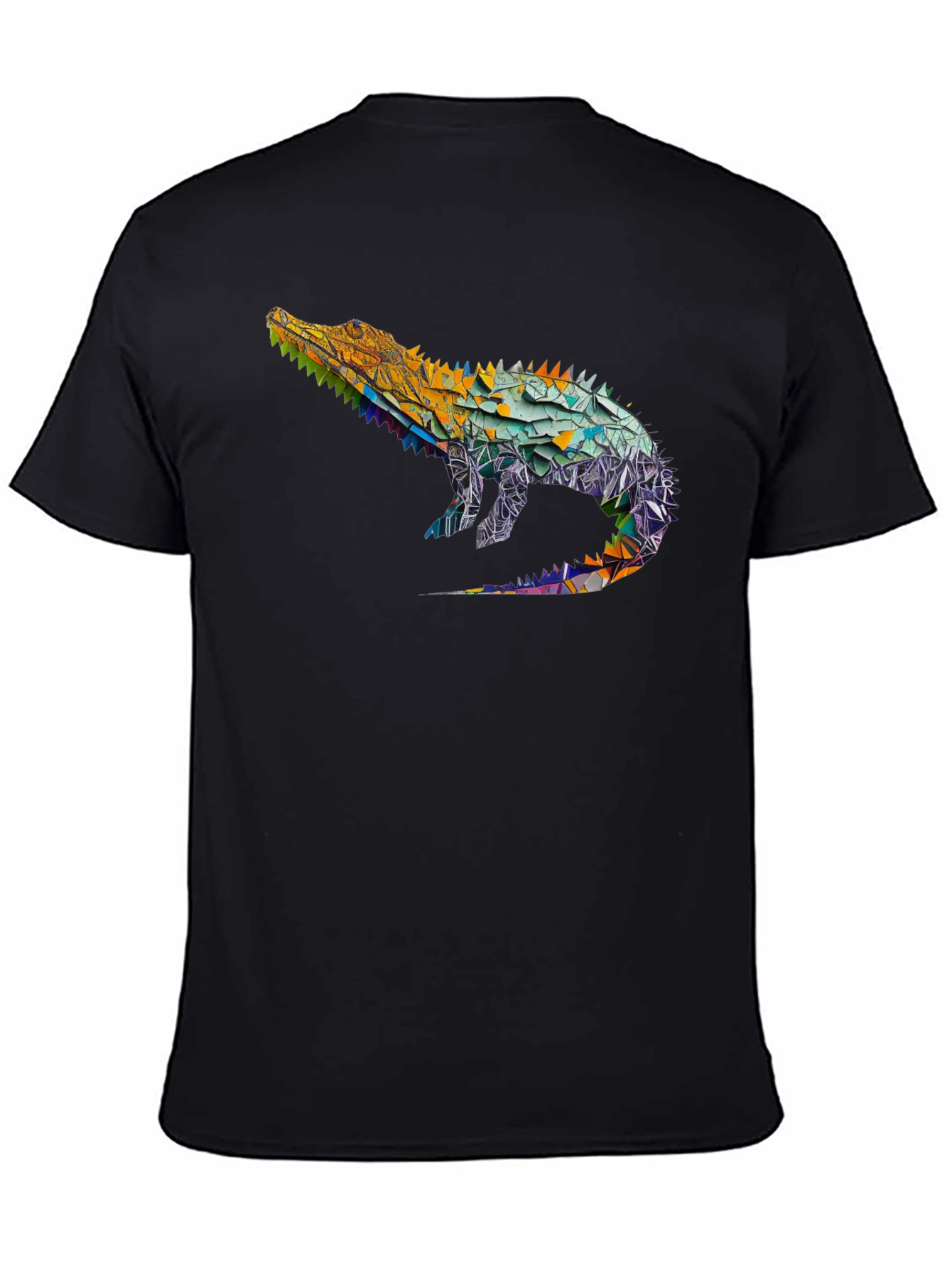 Geometric Alligator Graphic Tee - Modern Style