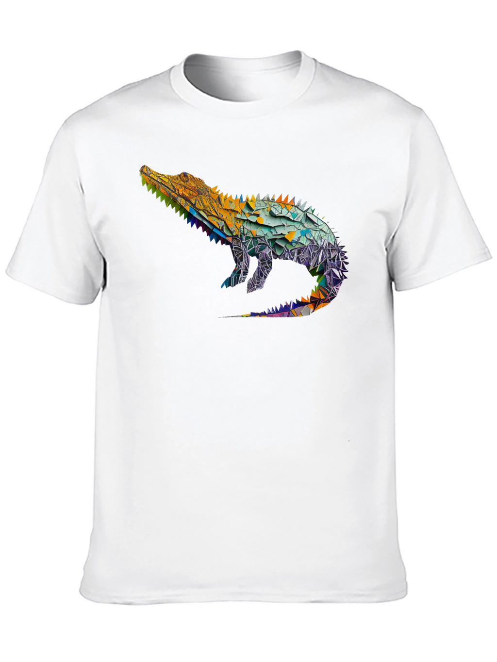 Geometric Alligator Graphic Tee - Modern Style