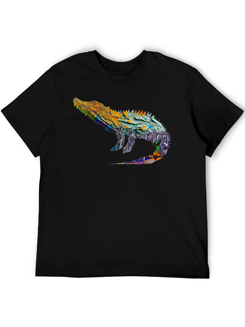 Geometric Alligator Graphic Tee - Modern Style