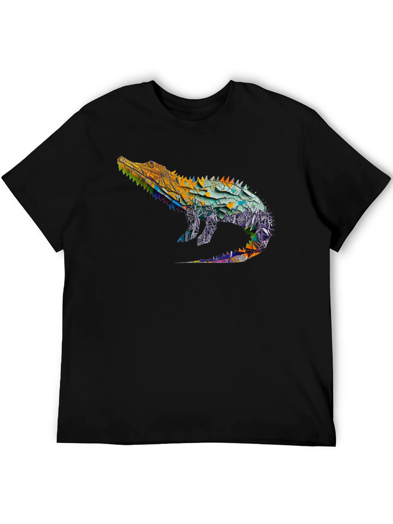 Geometric Alligator Graphic Tee - Modern Style