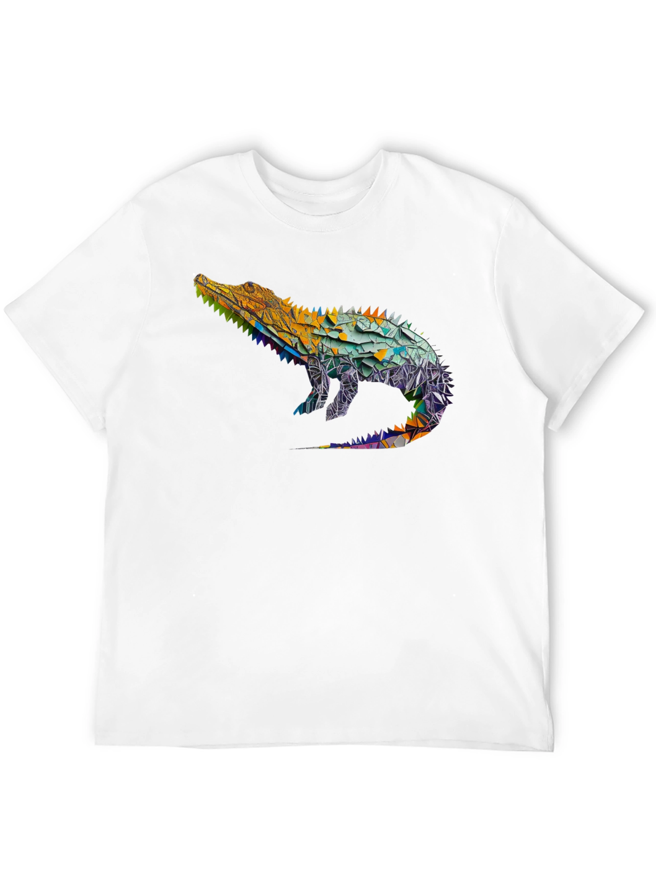 Geometric Alligator Graphic Tee - Modern Style
