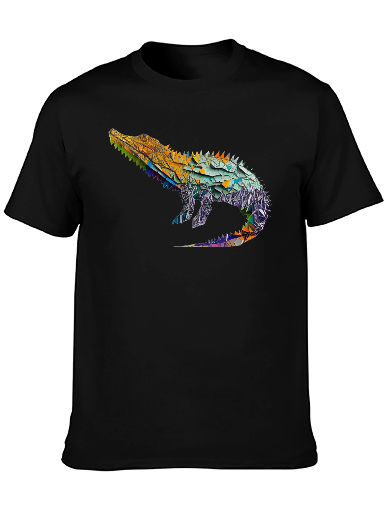 Geometric Alligator Graphic Tee - Modern Style