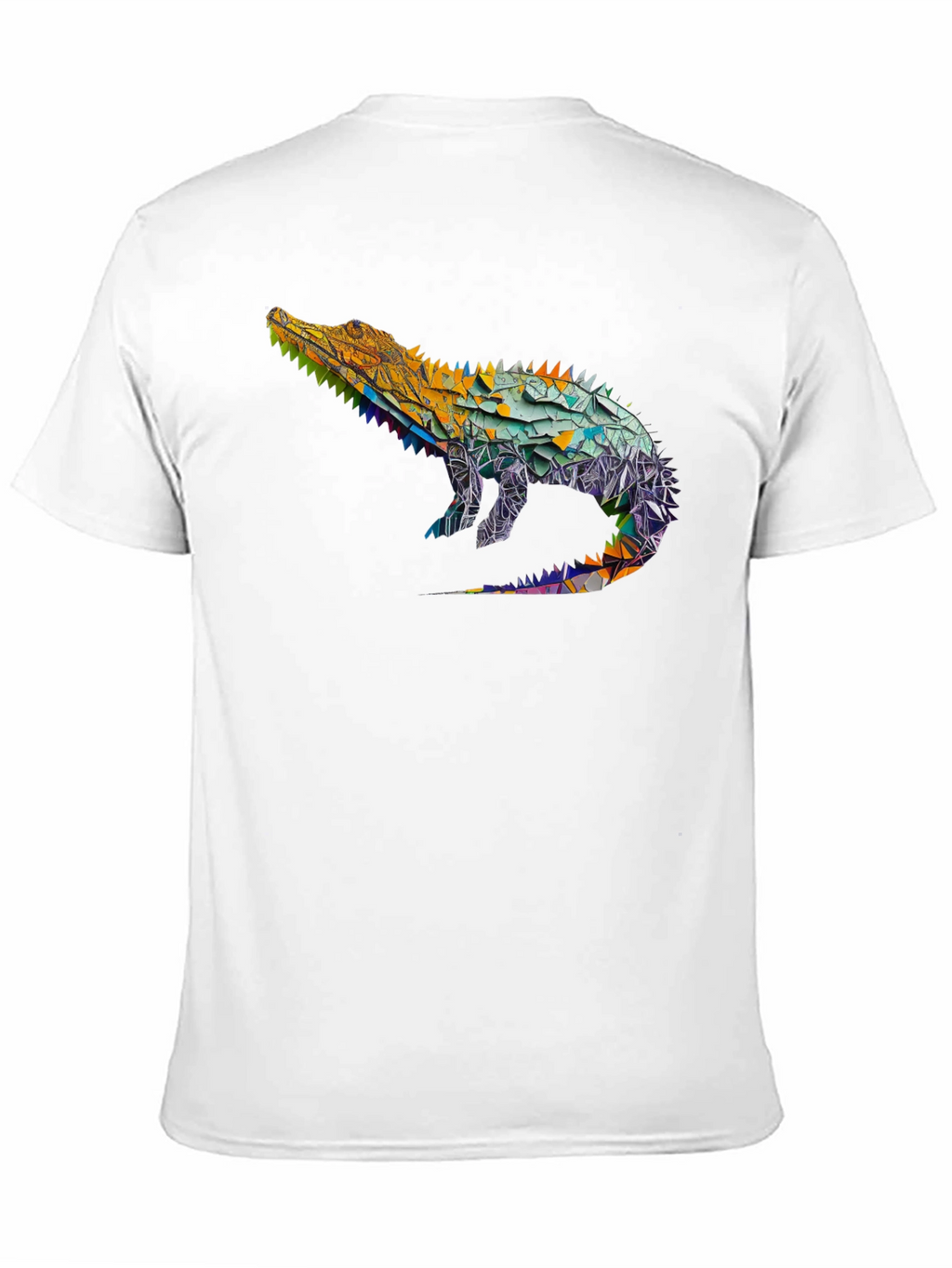 Geometric Alligator Graphic Tee - Modern Style