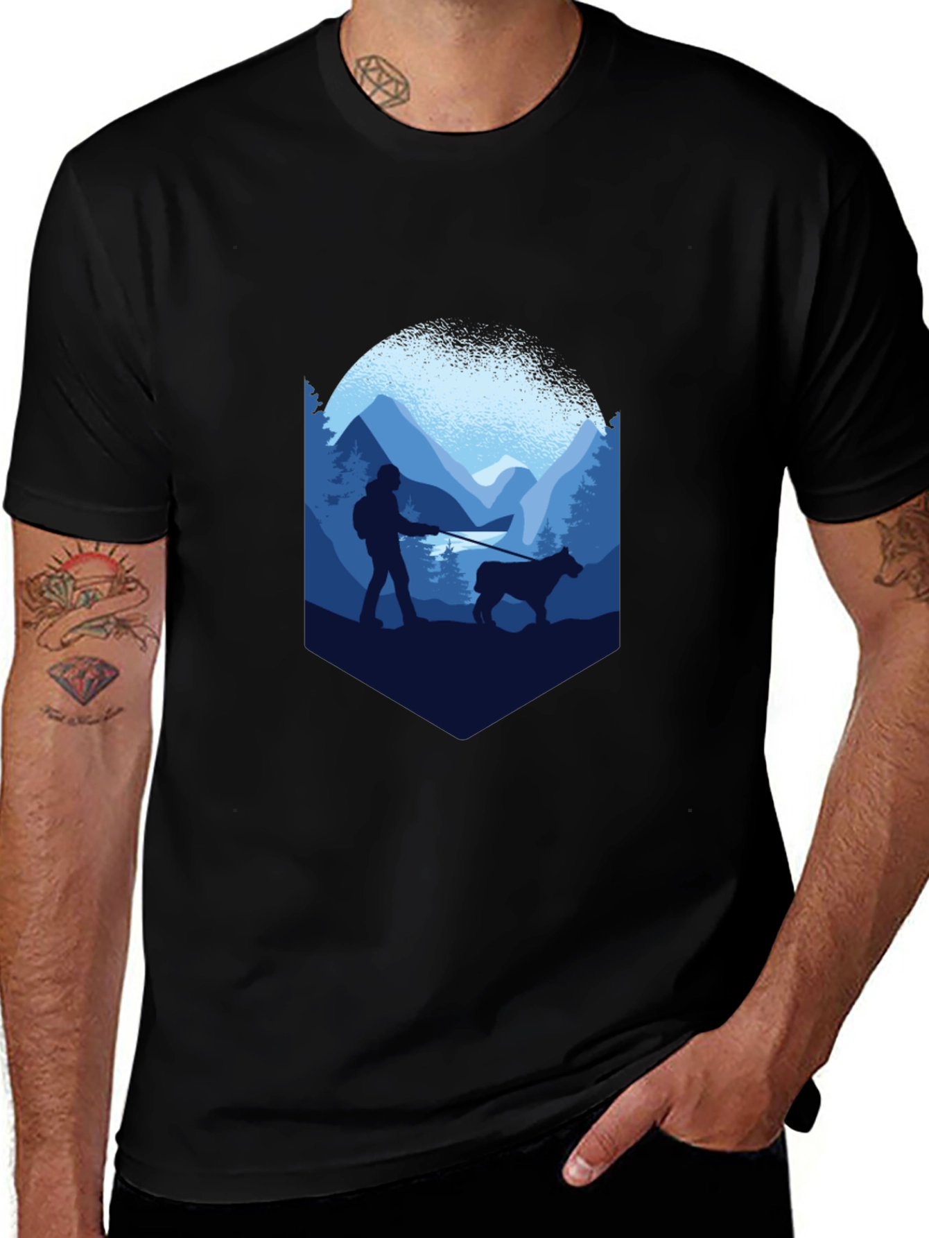 Hiking with My Dog T-Shirt – Outdoor Adventure Dog Graphic Tee