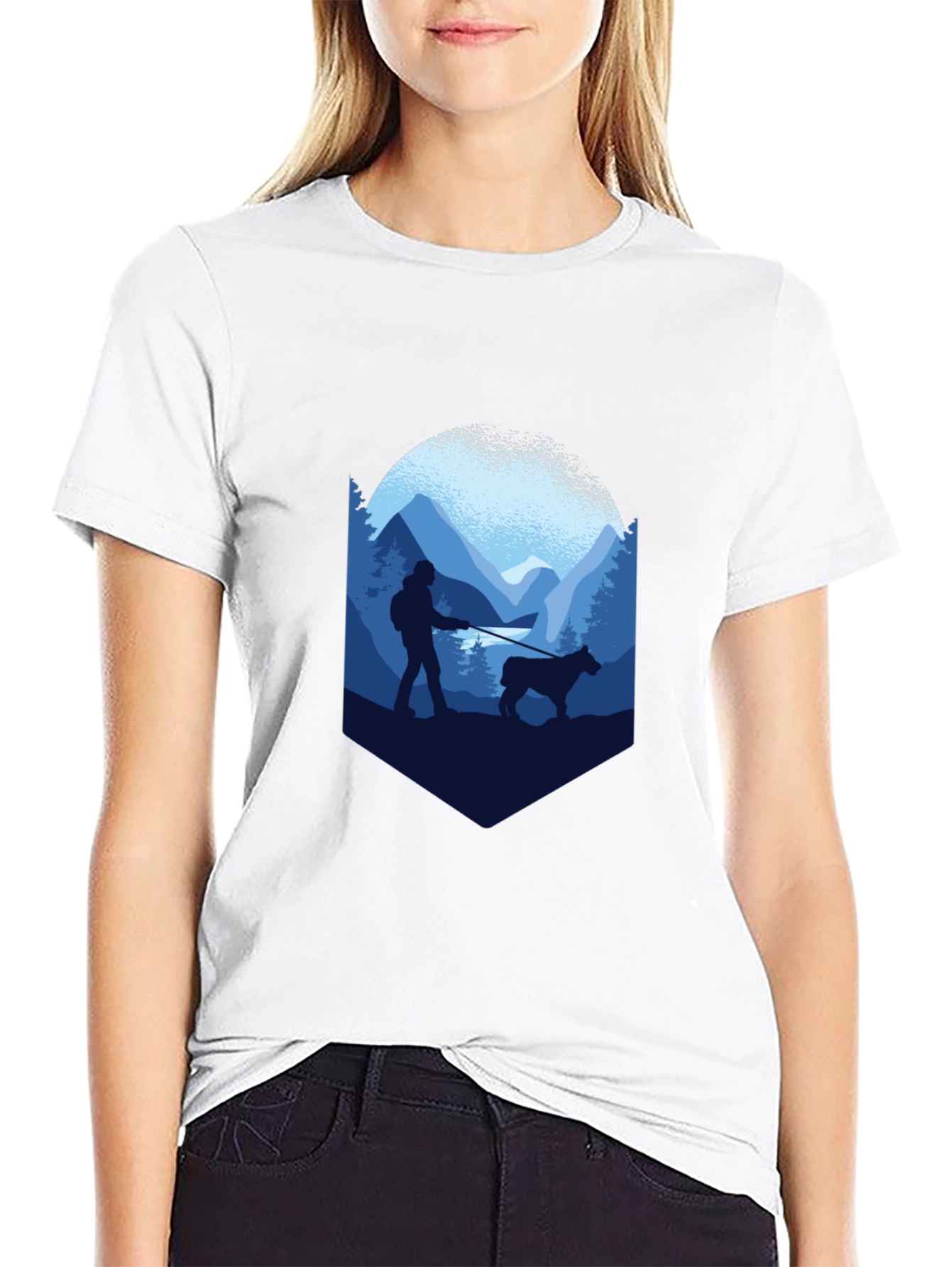 Hiking with My Dog T-Shirt – Outdoor Adventure Dog Graphic Tee