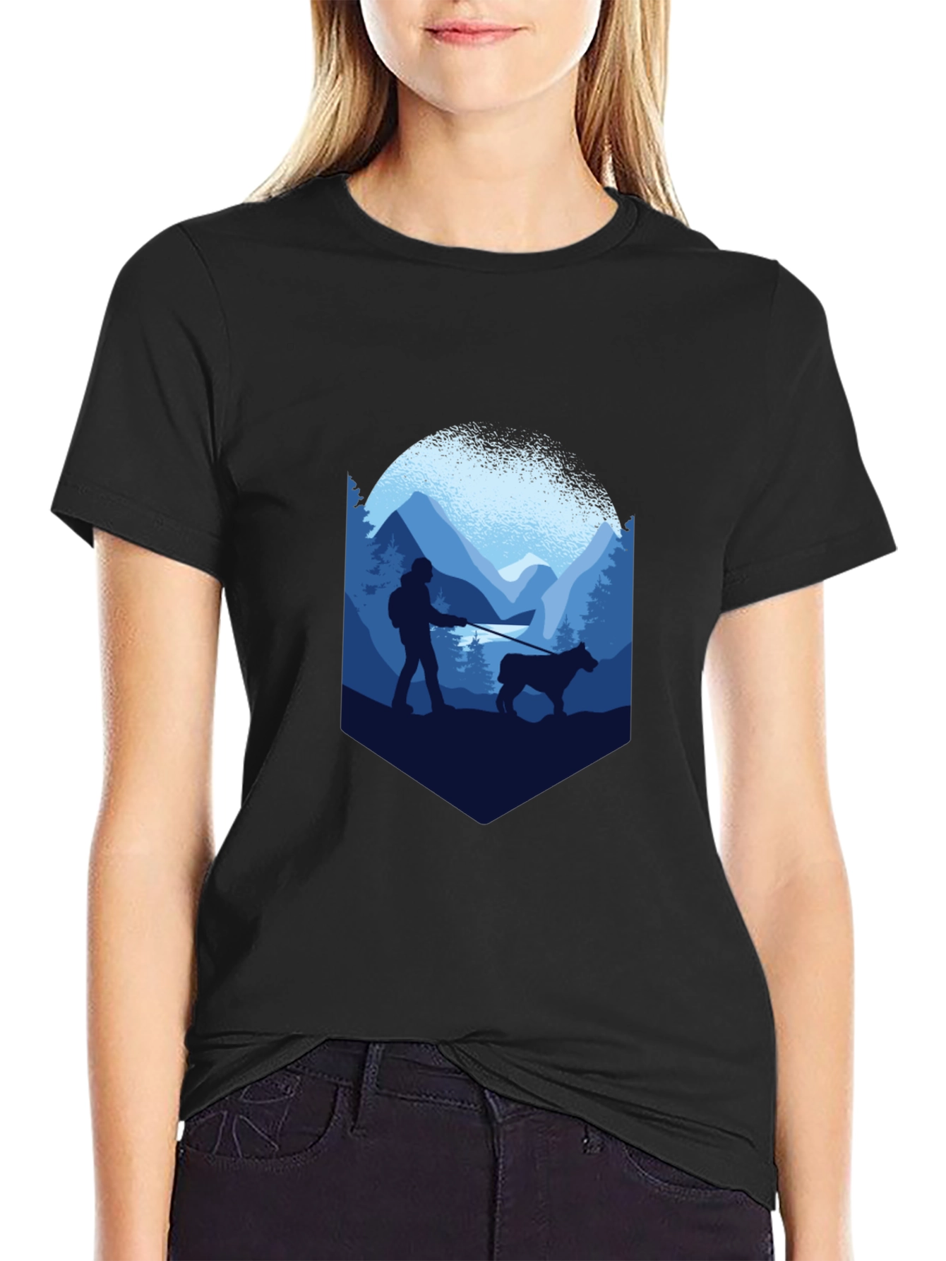 Hiking with My Dog T-Shirt – Outdoor Adventure Dog Graphic Tee